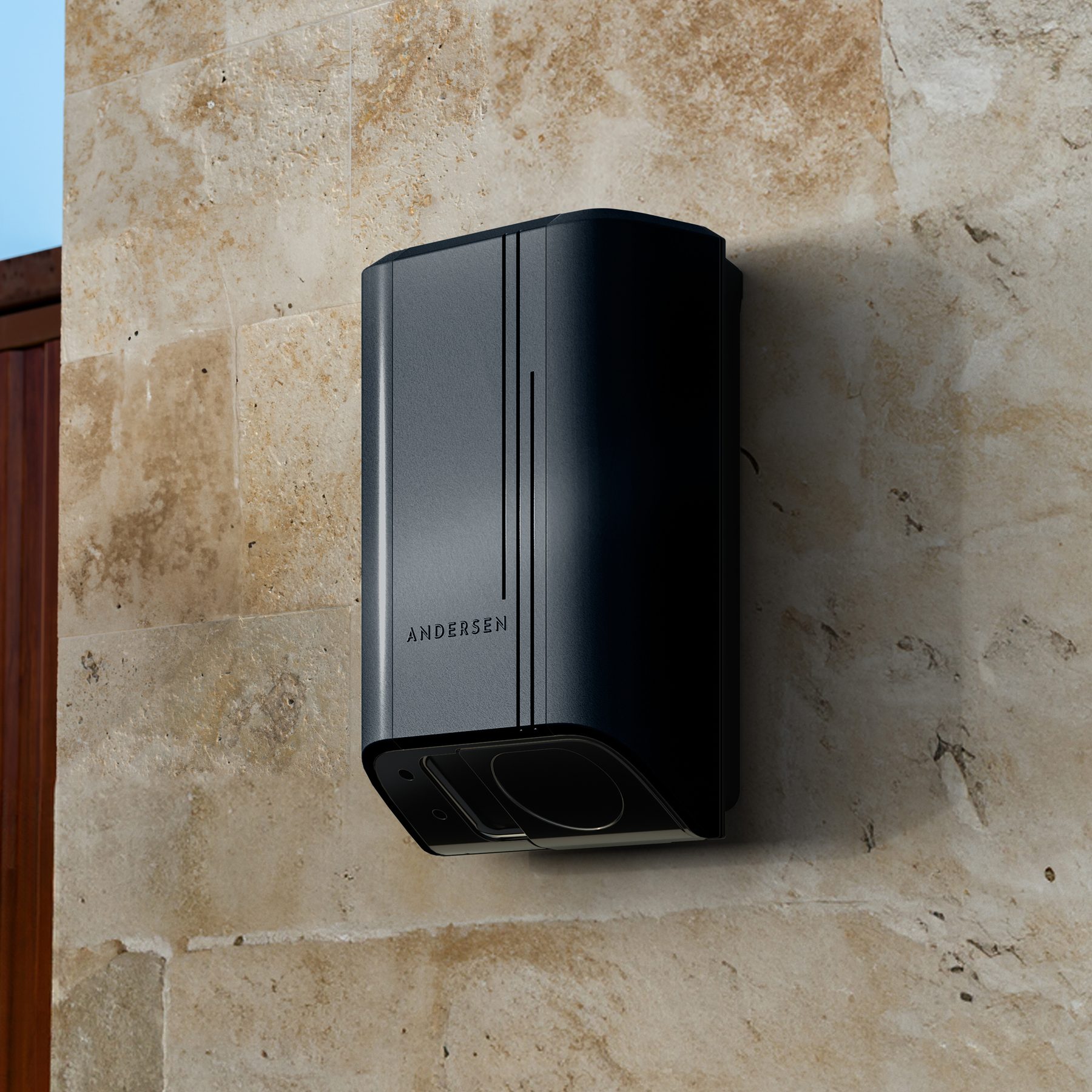 Andersen EV charger, graphite finish, wall-mounted