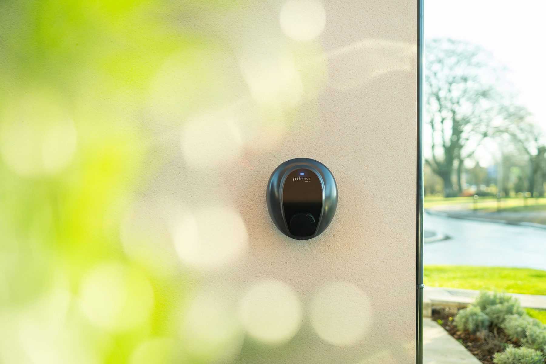 Pod Point Solo 3S EV charger installed on a domestic wall, West London
